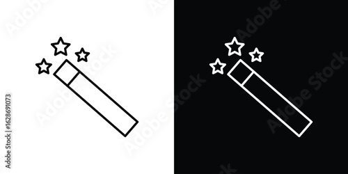 Magic wand icon. Thin line customizable illustration.