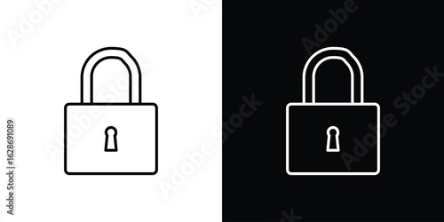 Lock icon. Thin line customizable illustration.