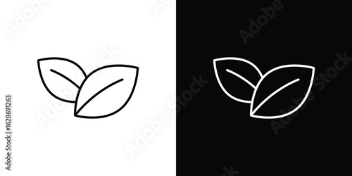 Leaf icon. Thin line customizable illustration.