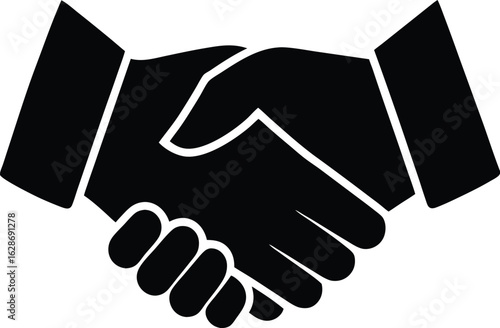 black silhouette a handshake on white background.eps