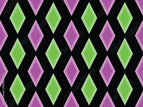 RHOMBUS NEON gemstones.  Seamless vector pattern for design and decoration. 