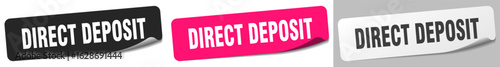 direct deposit sticker. direct deposit sticker set on white background