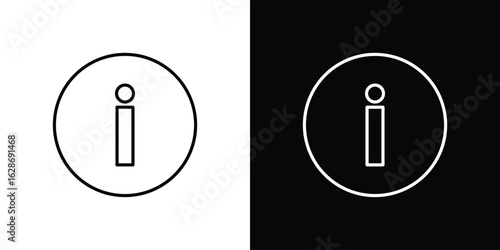 Info icon. Thin line customizable illustration.