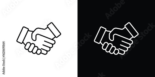 Handshake icon. Thin line customizable illustration.