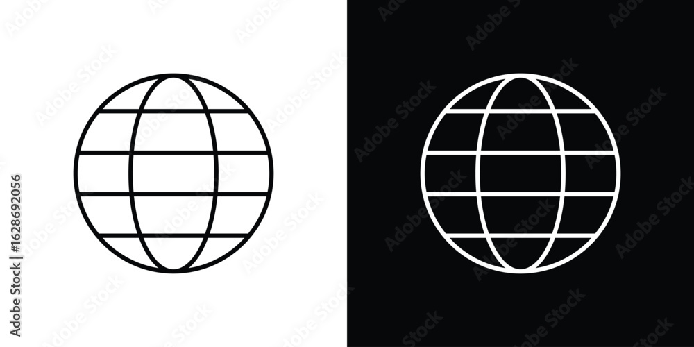 Fototapeta premium Globe icon. Thin line customizable illustration.