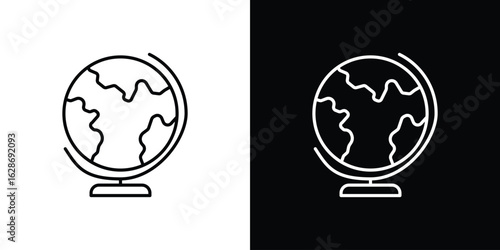Globe icon. Thin line customizable illustration.