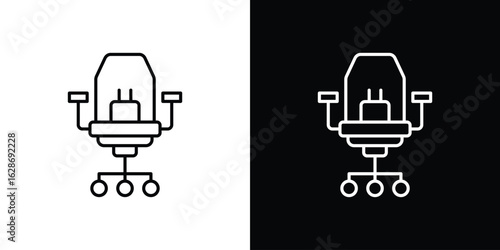 Gaming chair icon. Thin line customizable illustration.