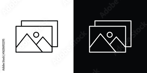 Gallery icon. Thin line customizable illustration.