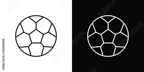 Football icon. Thin line customizable illustration.
