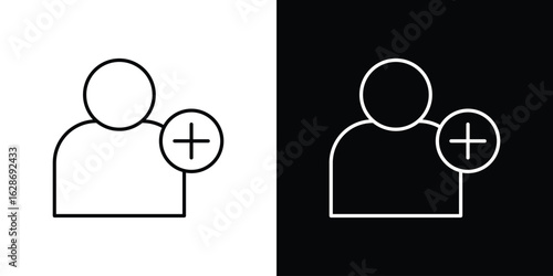 Following icon. Thin line customizable illustration.