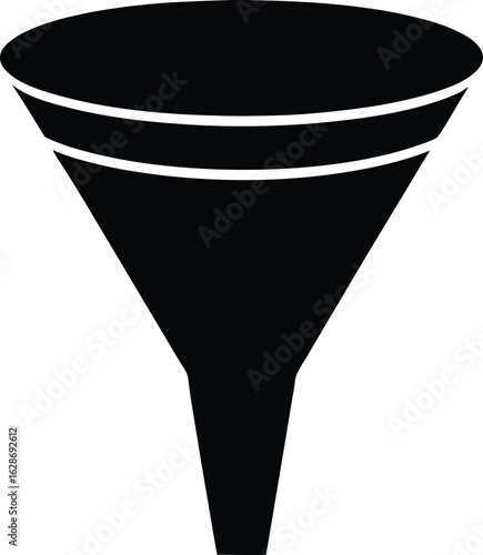 black silhouette a marketing funnel on white backg.eps