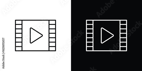 Film icon. Thin line customizable illustration.