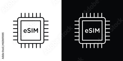 ESIM icon. Thin line customizable illustration.