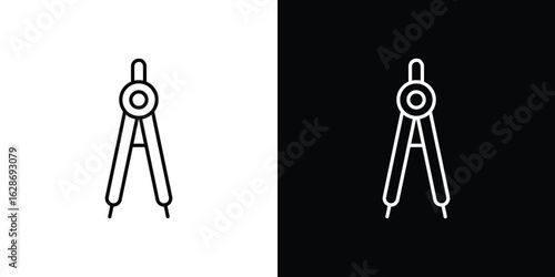 Drafting compass icon. Thin line customizable illustration.