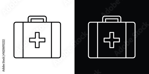Doctor bag icon. Thin line customizable illustration.