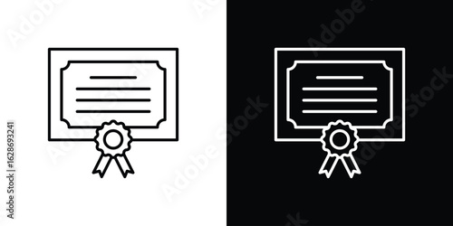 Diploma icon. Thin line customizable illustration.