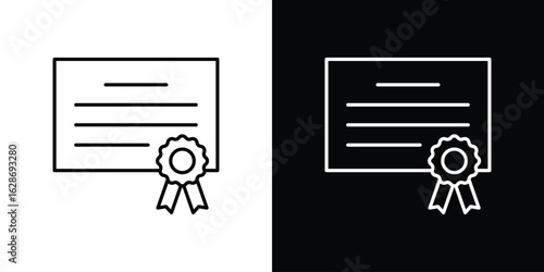 Diploma icon. Thin line customizable illustration.