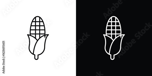 Corn icon. Thin line customizable illustration.
