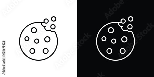 Cookie icon. Thin line customizable illustration.