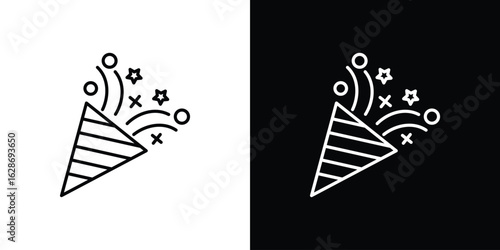 Confetti icon. Thin line customizable illustration.