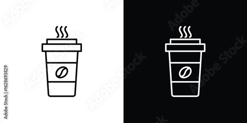 Coffee icon. Thin line customizable illustration.