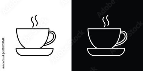 Coffee icon. Thin line customizable illustration.