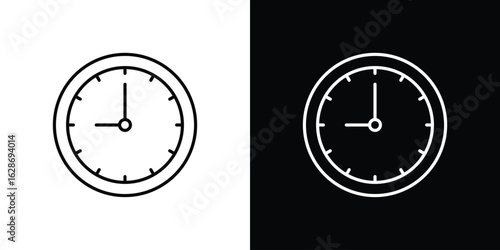 Clock icon. Thin line customizable illustration.