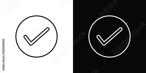 Check icon. Thin line customizable illustration.