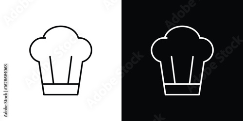 Chef hat icon. Thin line customizable illustration.