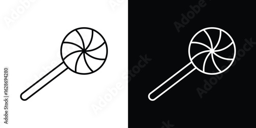 Candy icon. Thin line customizable illustration.