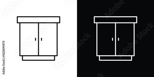 Cabinet icon. Thin line customizable illustration.
