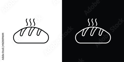 Bread icon. Thin line customizable illustration.