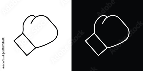 Boxing glove icon. Thin line customizable illustration.