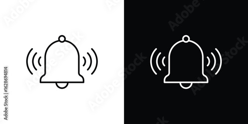 Bell ring icon. Thin line customizable illustration.