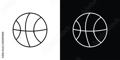 Basketball icon. Thin line customizable illustration.