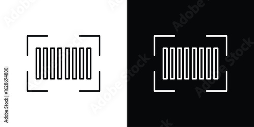 Barcode read icon. Thin line customizable illustration.