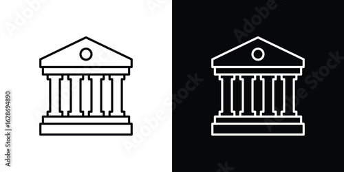 Bank icon. Thin line customizable illustration.