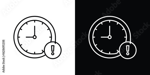 Alarm exclamation icon. Thin line customizable illustration.