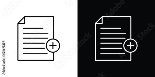 Add document icon. Thin line customizable illustration.