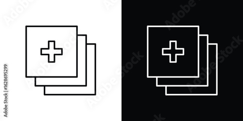 Add apps icon. Thin line customizable illustration.