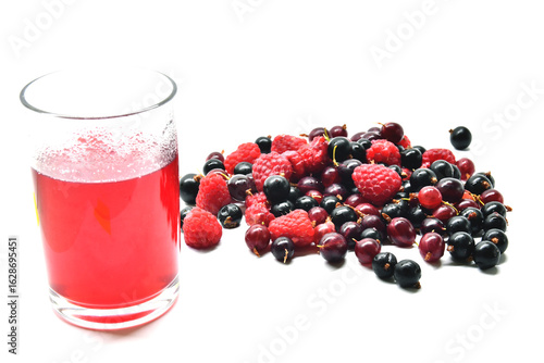 Berries for compote raspberries currants gooseberries and cooking compote