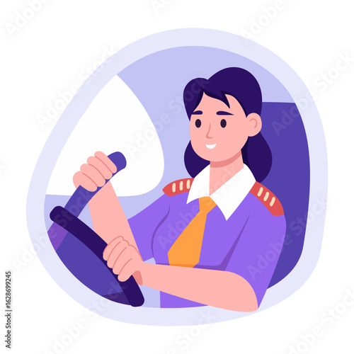 A flat style illustration showing pilot