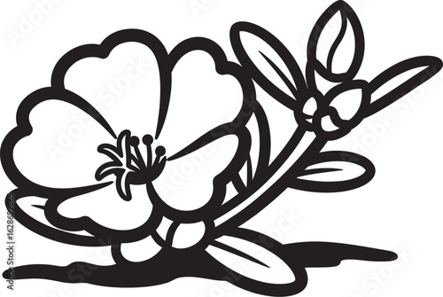 Flower Illustration: An elegant illustration of a blooming flower. Perfect for projects needing a touch of botanical charm.