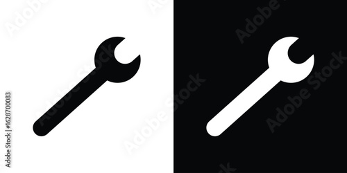 Wrench icon flat vectors. set of silhouette vectors
