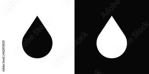Water drop icon flat vectors. set of silhouette vectors