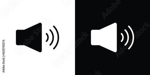 Volume icon flat vectors. set of silhouette vectors