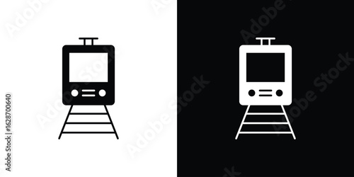 Train icon flat vectors. set of silhouette vectors