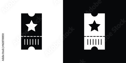 Ticket icon flat vectors. set of silhouette vectors
