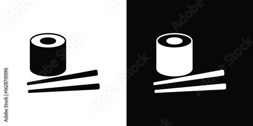 Sushi icon flat vectors. set of silhouette vectors