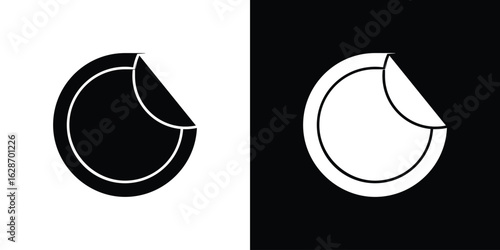 Sticker icon flat vectors. set of silhouette vectors